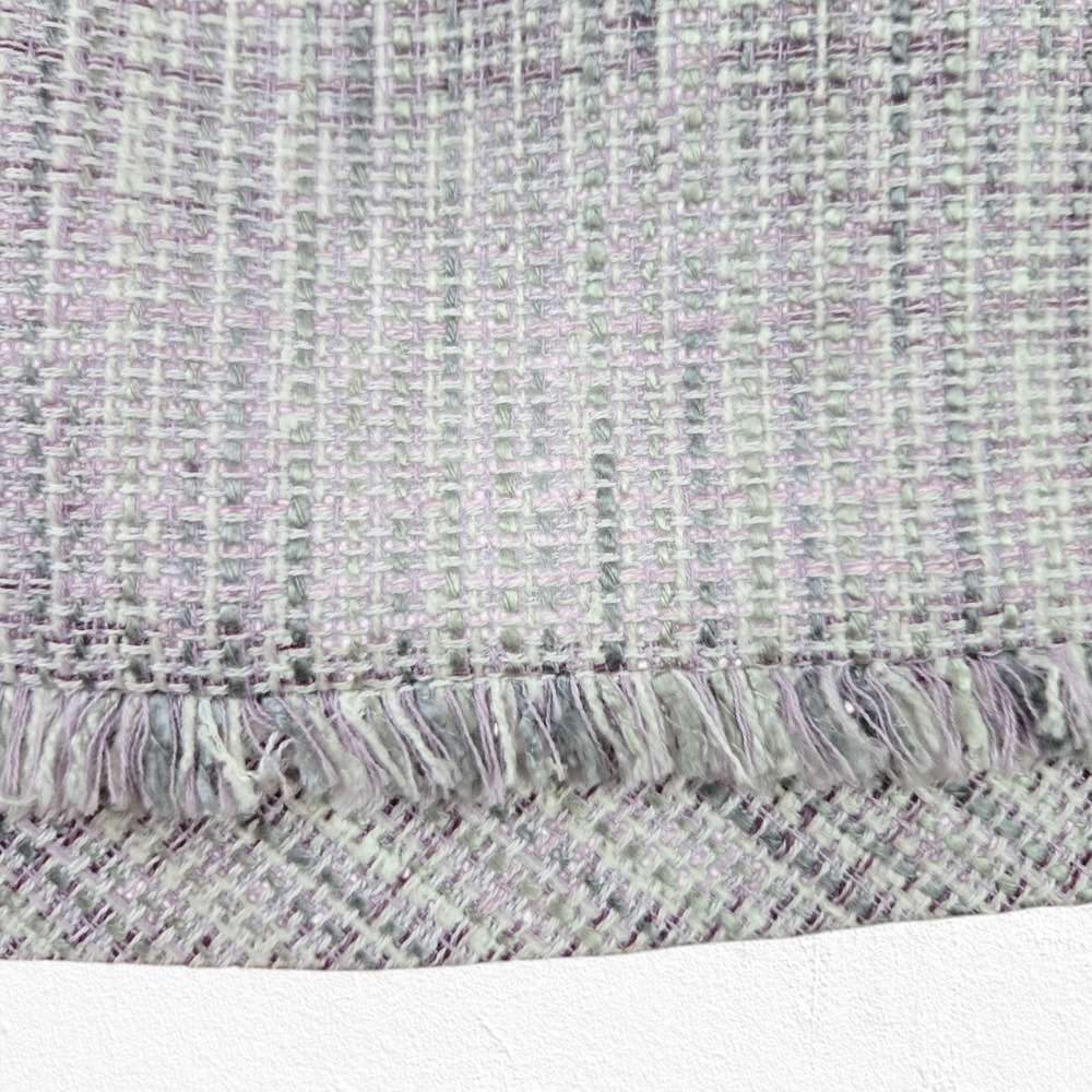 WHBM Purple White Tweed Fray Fringe Pencil Straight Knee Length Skirt Size 8 - Picture 5 of 10